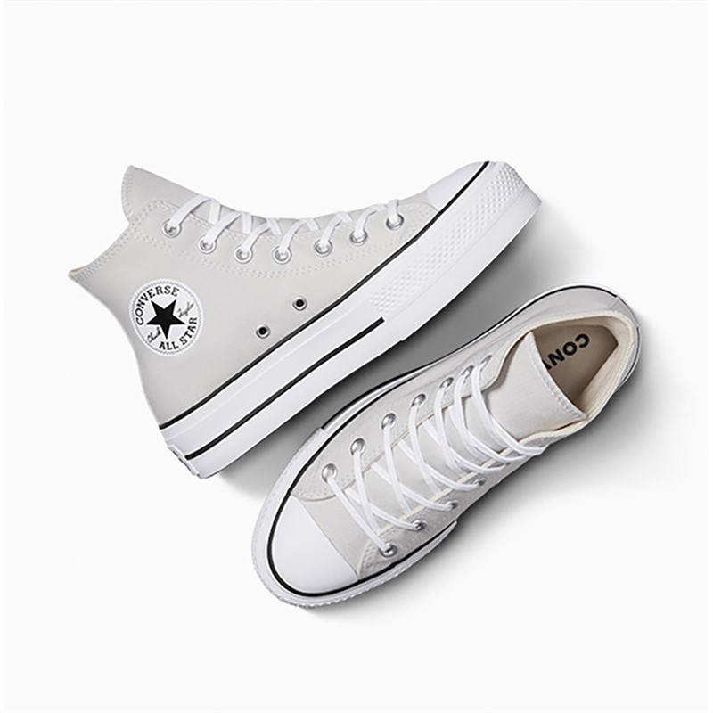 Converse Womens Chuck Taylor All Star Lift Platform Hi Canvas Trainers Barely Grey/White/Black