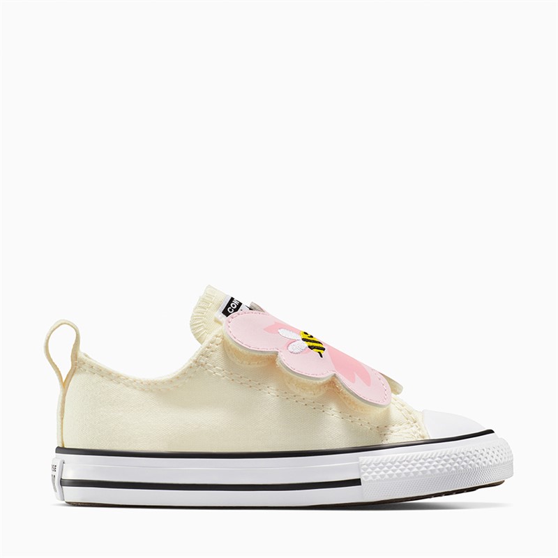 Converse Infant Girls Chuck Taylor All Star Ox Floral Easy On Trainers Egret/Light Jellyfish Jitter
