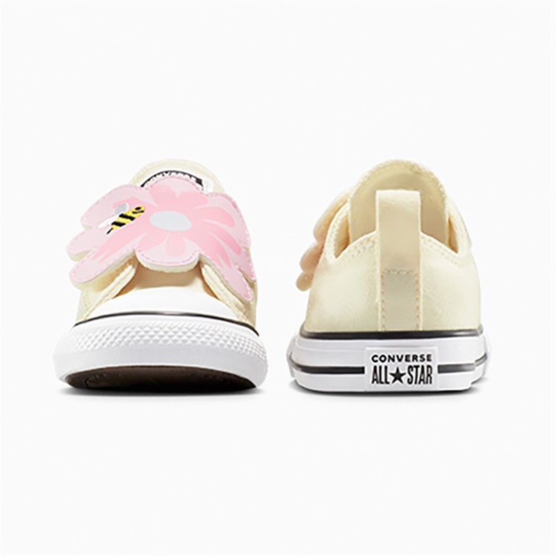 Converse Infant Girls Chuck Taylor All Star Ox Floral Easy On Trainers Egret/Light Jellyfish Jitter