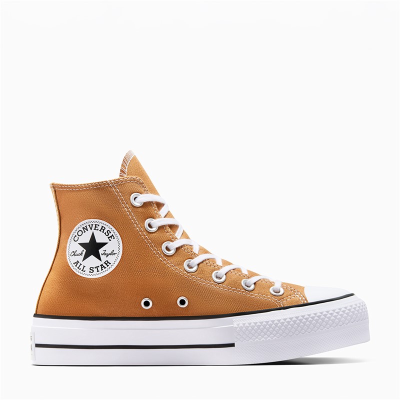 Converse Womens Chuck Taylor All Star Lift Platform Hi Canvas Trainers Gingersnap/White/Black - Size 7