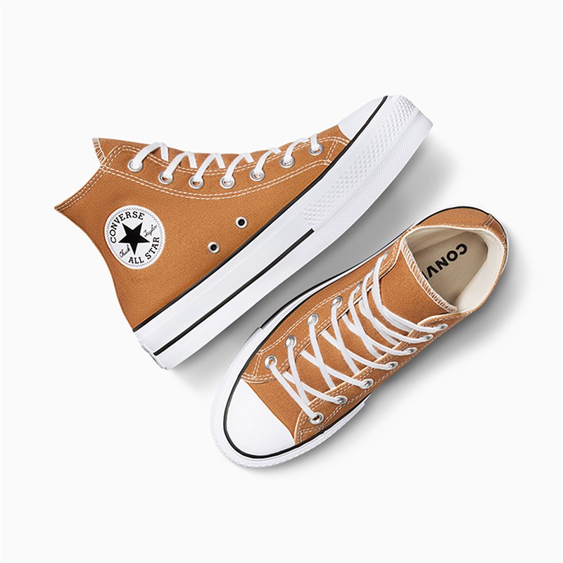 Converse Womens Chuck Taylor All Star Lift Platform Hi Canvas Trainers Gingersnap/White/Black