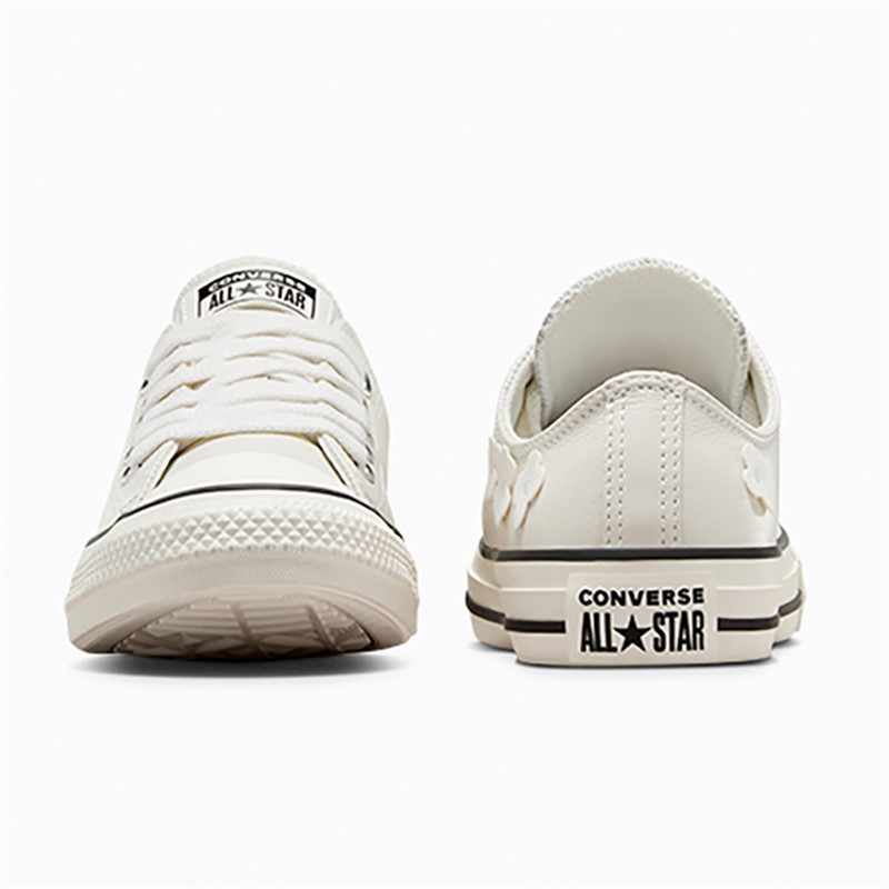 Converse Womens Chuck Taylor All Star Ox Leather 3D Flowers Trainers Vintage White/Egret/Black