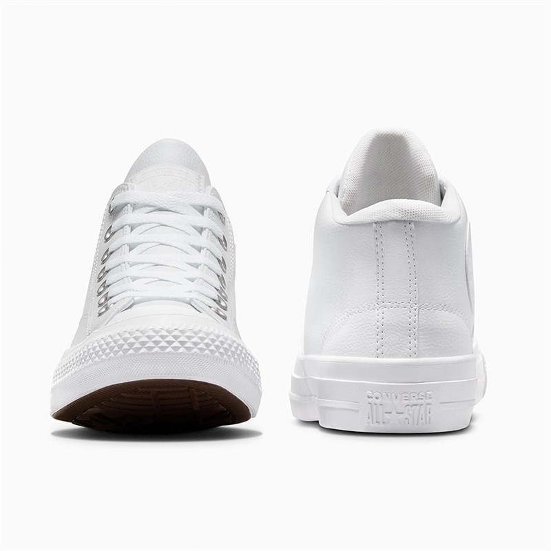 Converse Chuck Taylor All Star Malden Street Mid Faux Leather Trainers White/White/White