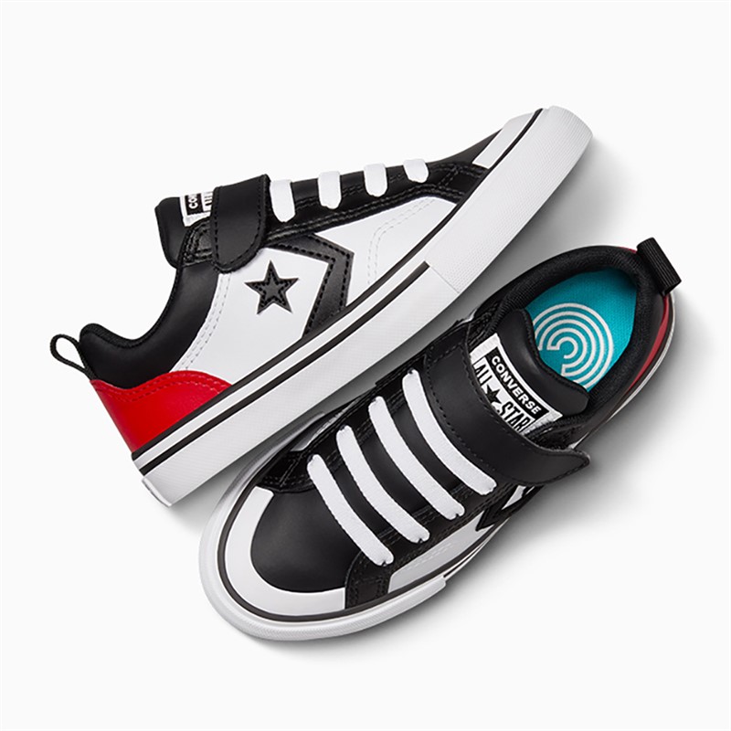 Converse Kids Pro Blaze Strap Easy On Trainers Black/Red/White