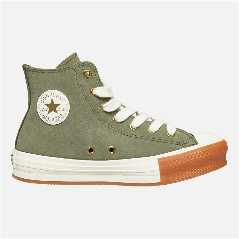 Converse Junior Chuck Taylor All Star Lift Platform Hi Trainers Utility/Egret/Gum Honey