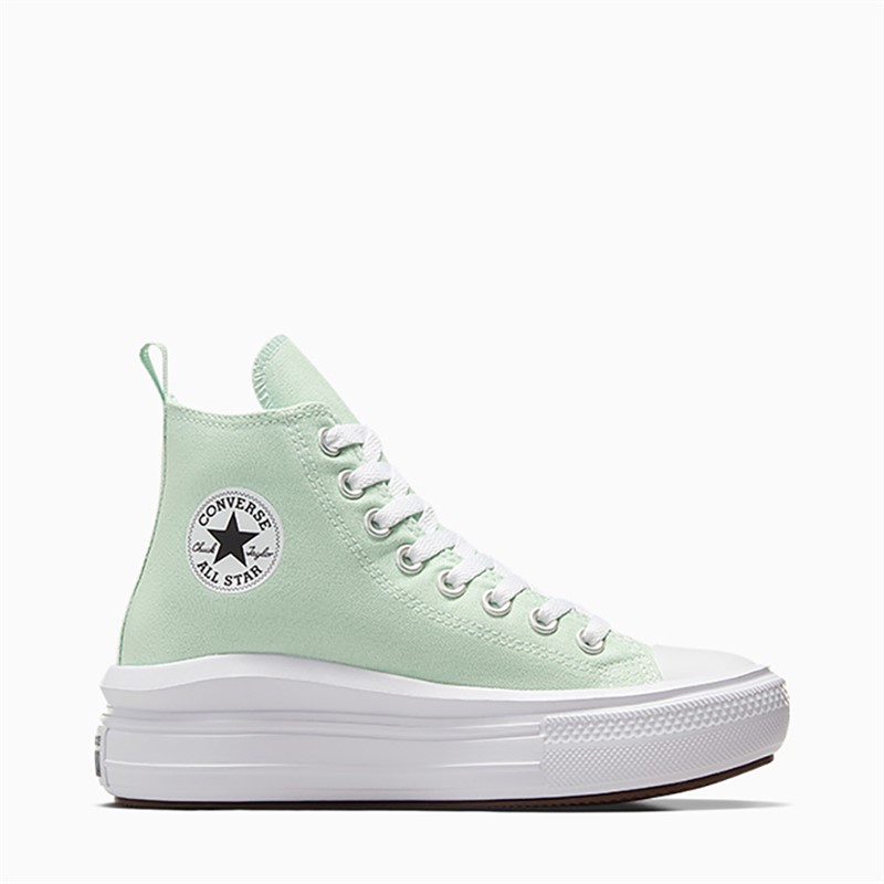 Converse Junior Chuck Taylor All Star Move Hi Trainers Sticky Aloe/White/Black - Size 3