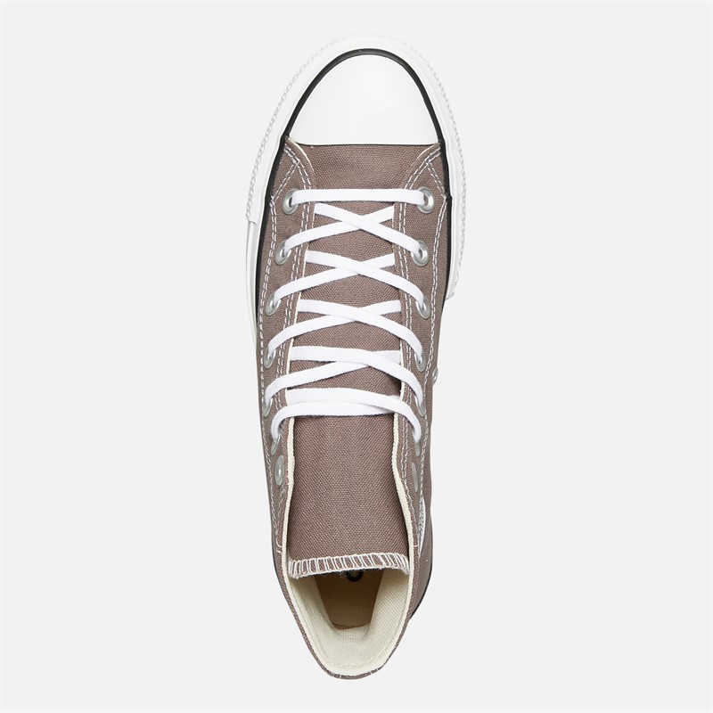 Converse Womens Chuck Taylor All Star Lift Platform Hi Canvas Trainers Pure Pumice/White/Black