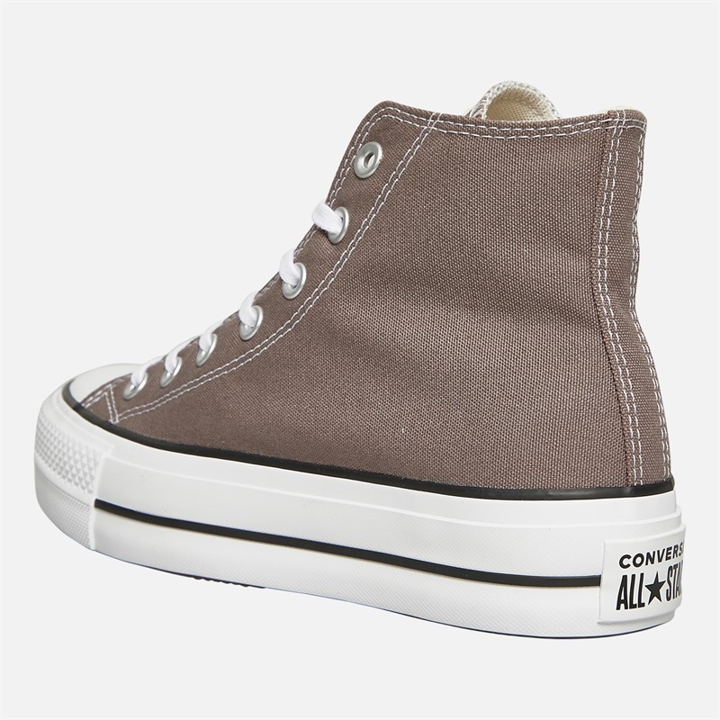 Converse Womens Chuck Taylor All Star Lift Platform Hi Canvas Trainers Pure Pumice/White/Black