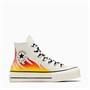 Converse Womens Chuck Taylor All Star Lift Platform Hi Flames Trainers Egret/Enamel Red/Black