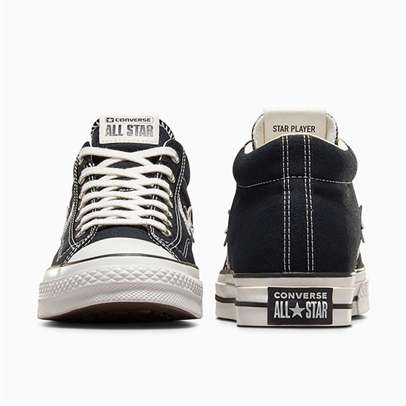 Converse Star Player 76 Mid Trainers Black/Vintage White/Egret