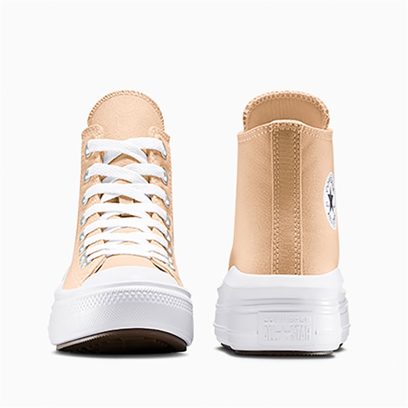 Converse Junior Chuck Taylor All Star Move Hi Trainers Coastal Dune/White