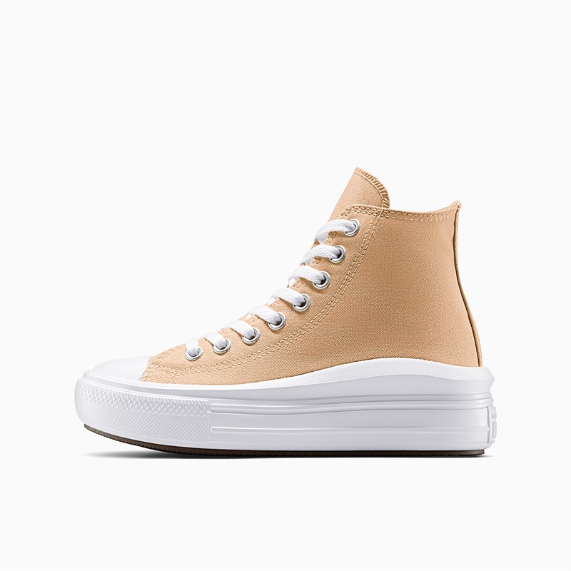 Converse Junior Chuck Taylor All Star Move Hi Trainers Coastal Dune/White