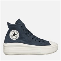Converse Womens Chuck Taylor All Star Move Hi Colorful Suede Trainers Shadow Woods/Egret/Black