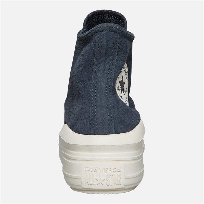 Converse Womens Chuck Taylor All Star Move Hi Colorful Suede Trainers Shadow Woods/Egret/Black