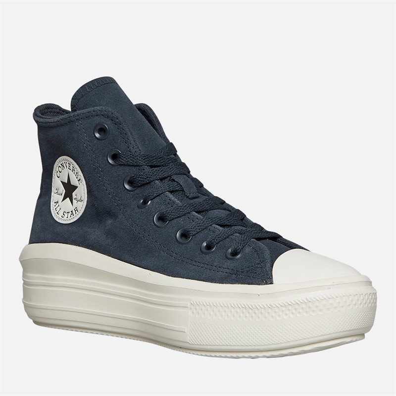 Converse Womens Chuck Taylor All Star Move Hi Colorful Suede Trainers Shadow Woods/Egret/Black