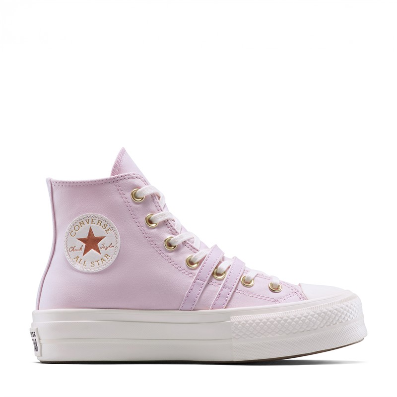 Converse Womens Chuck Taylor All Star Lift Platform Hi Buckle Trainers Summit Pink/Egret/Black - Size 4.5
