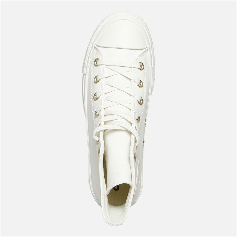 Converse Womens Chuck Taylor All Star Lift Platform Hi Mono Trainers Vintage White/Egret/Gold