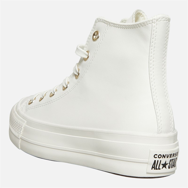 Converse Womens Chuck Taylor All Star Lift Platform Hi Mono Trainers Vintage White/Egret/Gold