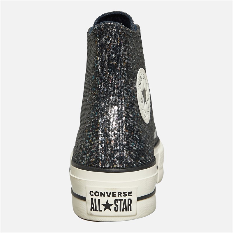 Converse Womens Chuck Taylor All Star Lift Platform Hi Glitter Trainers Into The Void/Egret/Black