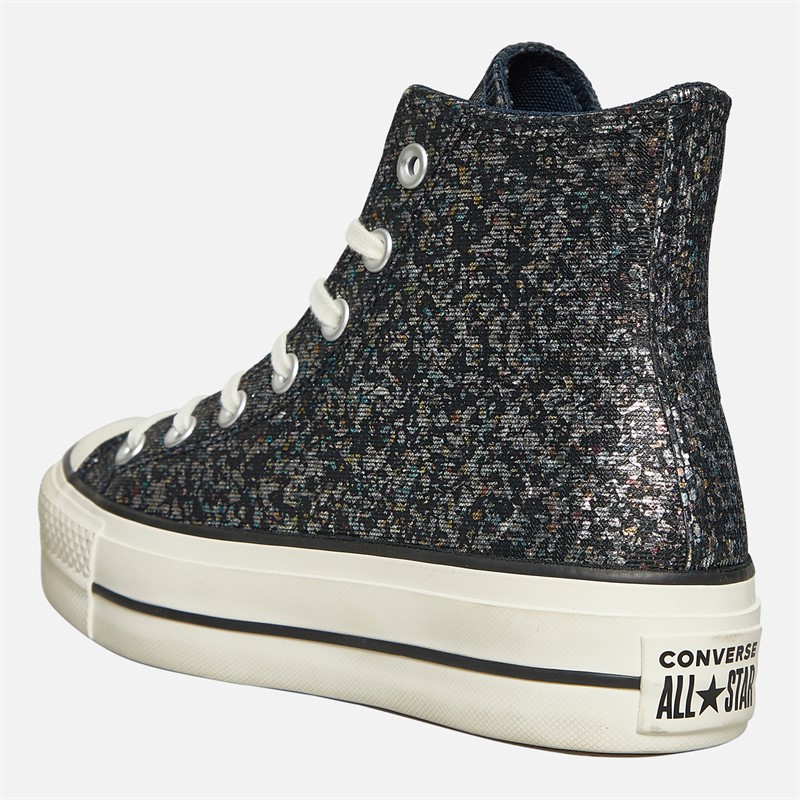 Converse Womens Chuck Taylor All Star Lift Platform Hi Glitter Trainers Into The Void/Egret/Black