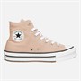 Converse Junior Girls Chuck Taylor All Star Lift Platform Hi Trainers Dusty Cinder/White