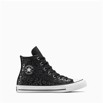 Converse Junior Chuck Taylor All Star Hi Dark Cheetah Print Trainers Dark Matter/Black