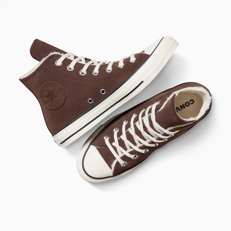 Converse Womens Chuck Taylor All Star Hi Cozy Suede Trainers Totally Fudged/Egret/Black