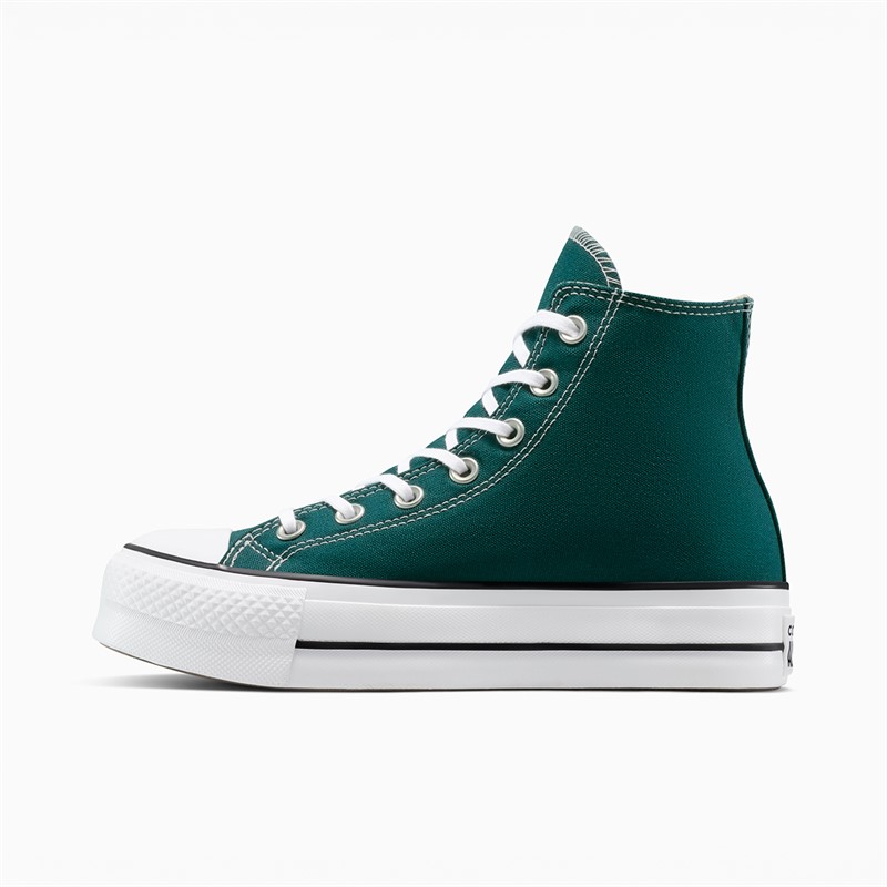 Converse Womens Chuck Taylor All Star Hi Lift Platform Trainers Darkly Jaded/White/Black