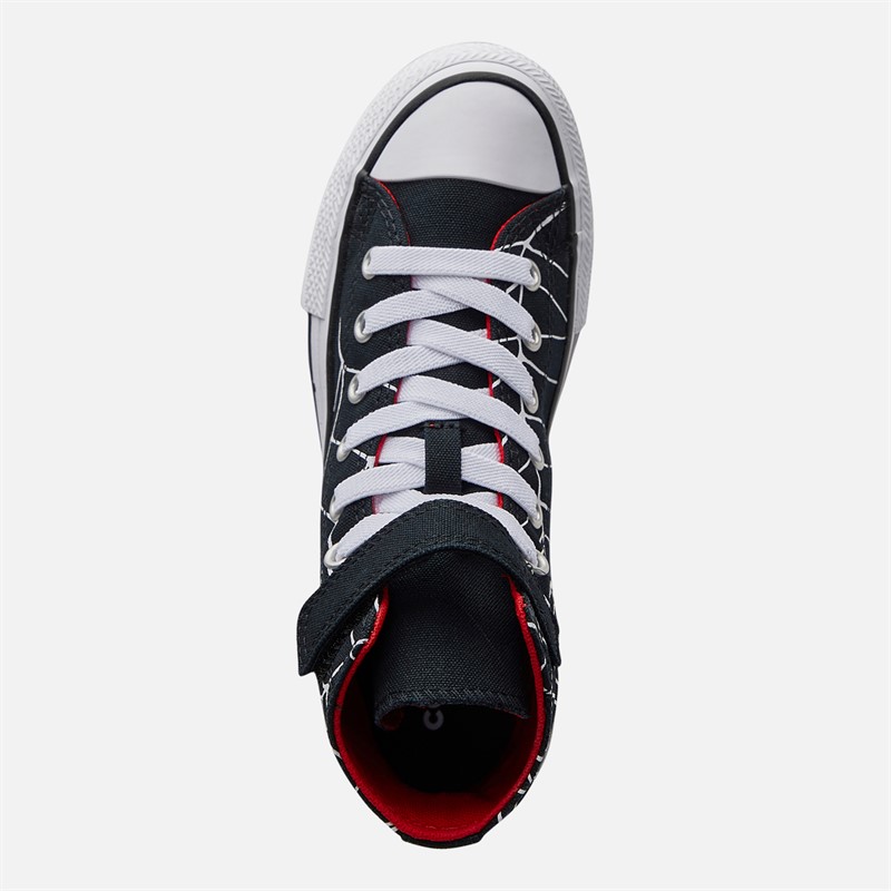 Converse Kids Chuck Taylor All Star Hi Spiderweb Easy On Trainers Black/White/Red
