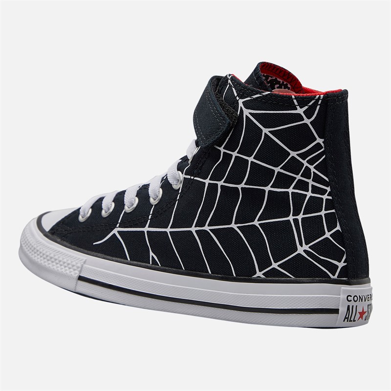 Converse Kids Chuck Taylor All Star Hi Spiderweb Easy On Trainers Black/White/Red