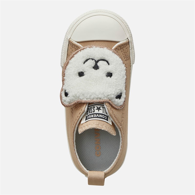Converse Infant Chuck Taylor All Star Sherpa Bear Easy-On Trainers Warm Quarry/Egret/Black