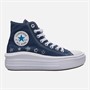 Converse Junior Chuck Taylor All Star Move Platform Doodle Stars Trainers Navy/Navy/White