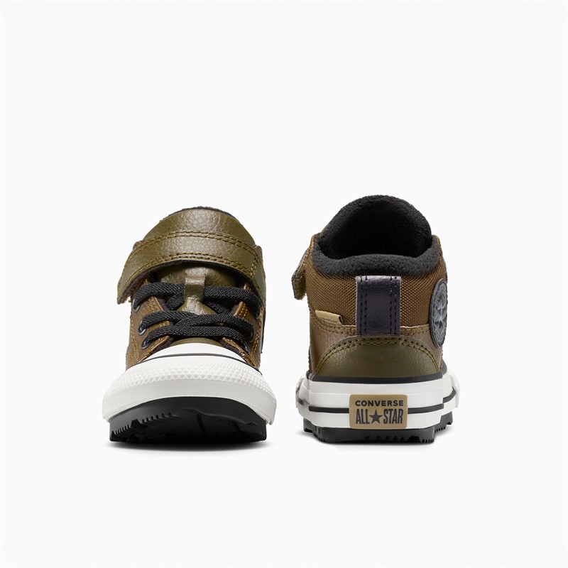 Converse Infant Chuck Taylor All Star Malden Street Easy On Boot Trainers Surplus Olive/Vintage White