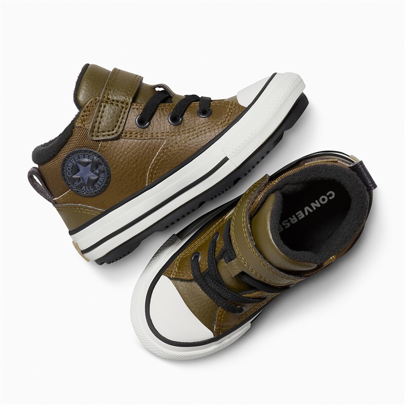 Converse Infant Chuck Taylor All Star Malden Street Easy On Boot Trainers Surplus Olive/Vintage White