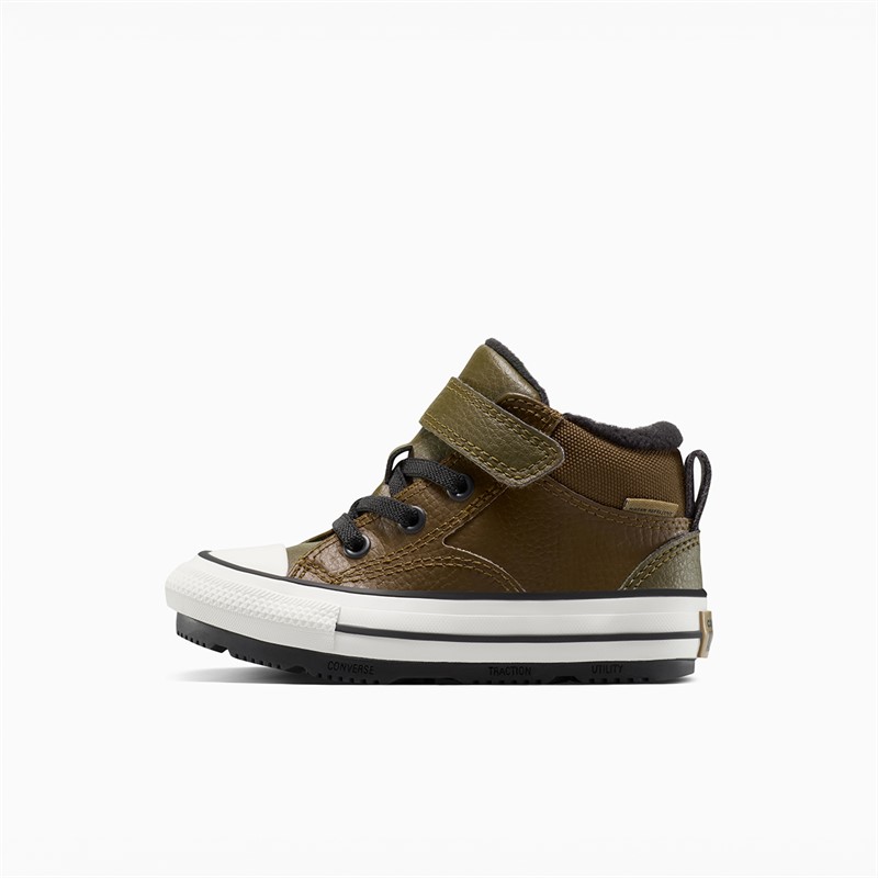 Converse Infant Chuck Taylor All Star Malden Street Easy On Boot Trainers Surplus Olive/Vintage White