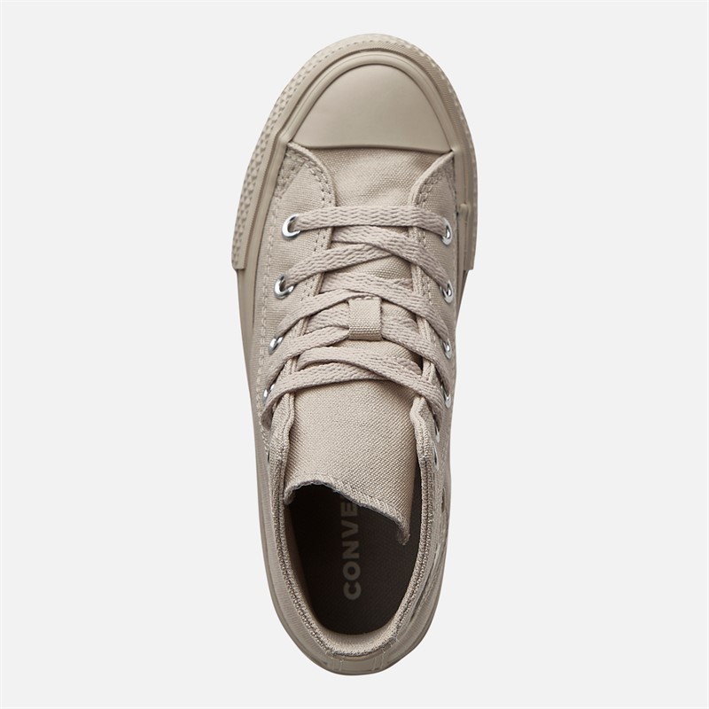 Converse Kids Chuck Taylor All Star Hi Eva Lift Platform Monochrome Trainers Papyrus/Papyrus/Papyrus