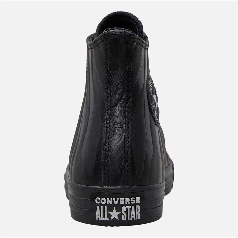 Converse Junior Chuck Taylor All Star Hi Dark Zebra Print Trainers Black/Black/Silver