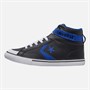 Converse Junior Pro Blaze Strap Leather Trainers Black/Blue/White