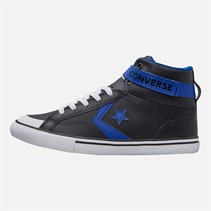 Converse Junior Pro Blaze Strap Leather Trainers Black/Blue/White