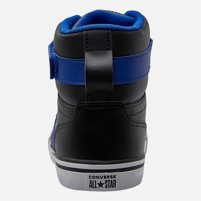 Converse Junior Pro Blaze Strap Leather Trainers Black/Blue/White