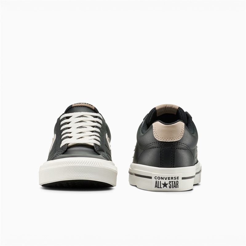 Converse Mens Sport Casual Faux Leather Trainers Black/Vintage Cargo