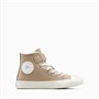 Converse Kids Chuck Taylor All Star Leather Hi Fuzzy Lining Easy On Trainers Vintage Cargo/Egret/Egret