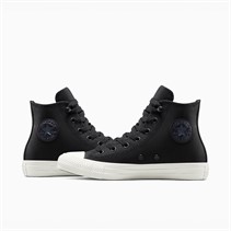Converse Junior Chuck Taylor All Star Hi Leather Trainers Black/Cold Stare/Egret