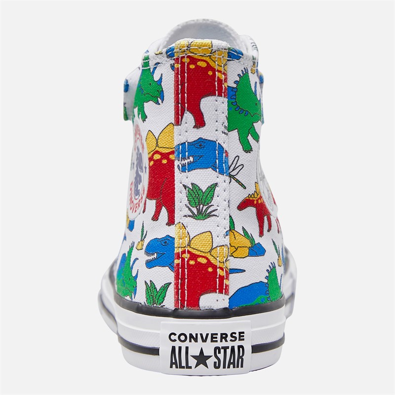 Converse Kids Chuck Taylor All Star Hi Dino Party Easy-On Trainers White/Totally Blue/Enamel Red
