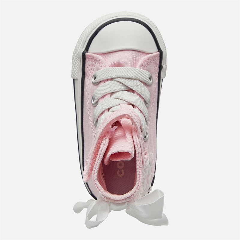 Converse Infant Girls Chuck Taylor All Star Hi 1V Trainers Pink Frosting/Vintage White