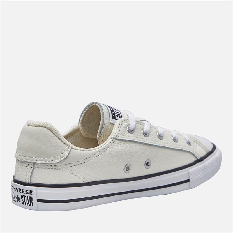 Converse Womens Chuck Taylor All Star Dainty Lucky Leather Trainers Egret/Black/White
