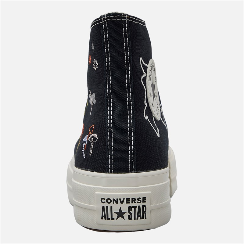 Converse Womens Chuck Taylor All Star Hi Lift Platform Enchanted Garden Trainers Black/Black/Egret