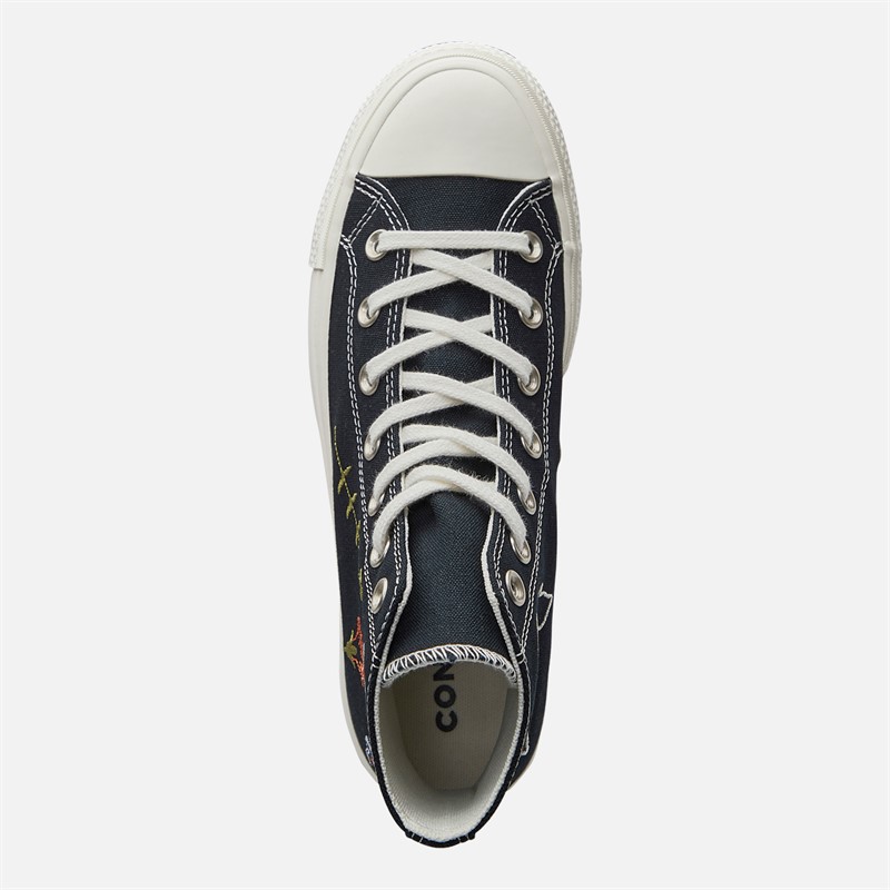Converse Womens Chuck Taylor All Star Hi Lift Platform Enchanted Garden Trainers Black/Black/Egret