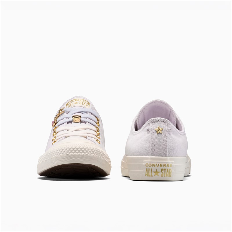 Converse Womens Chuck Taylor All Star Charms Trainers Bone Cold/Egret/Gold