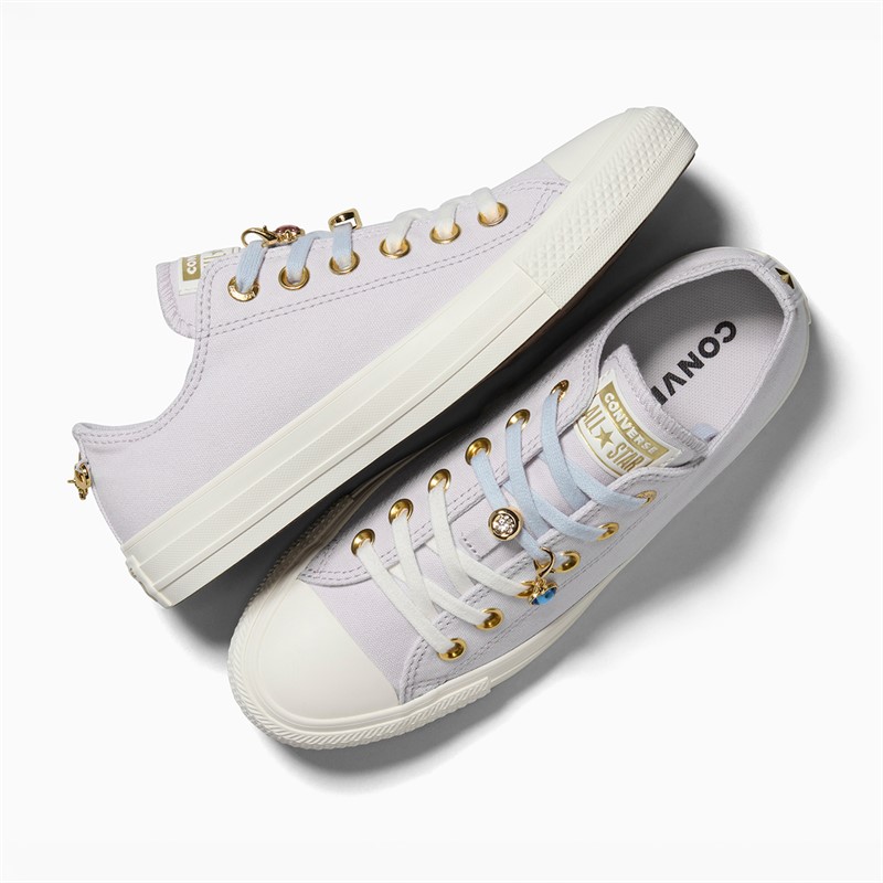 Converse Womens Chuck Taylor All Star Charms Trainers Bone Cold/Egret/Gold